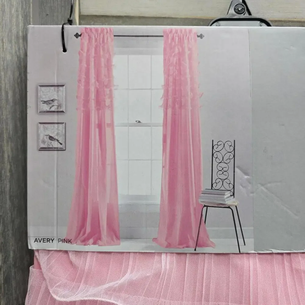 Lush Decor Avery Window Curtain Pink Set 54x84